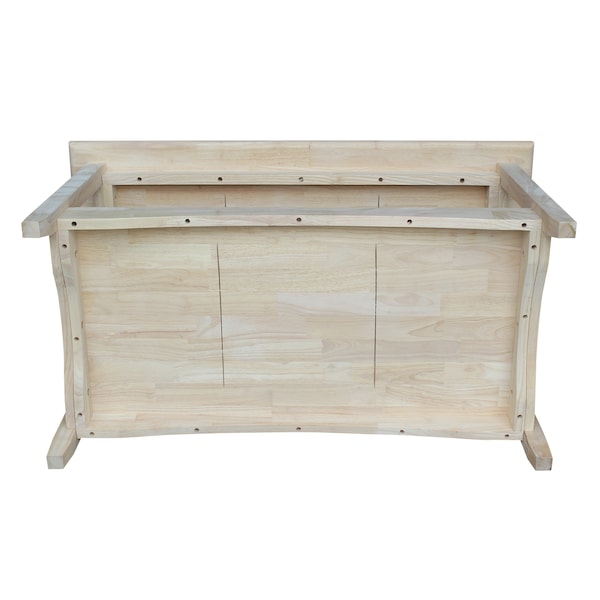 International Concepts Rectangle Bombay Tall Coffee Table, 39.17 in W, 21.25 in L, 18 in H, Wood, Unfinished - OT-4TC