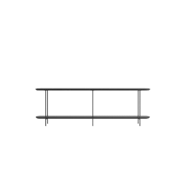 Manhattan Comfort Rectangle Celine Side Table Console in Black, 70.86 W, 13.97 L, 22.63 H, Steel / MDF, Black - 255551