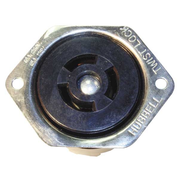 Receptáculo de bloqueo giratorio con brida de 15/10A Hubbell 3P 3W 125/250VAC - HBL7557