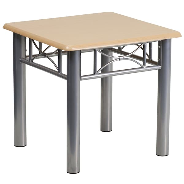 Flash Furniture Square End Table, 21" W, 21" L, 19.75" H, Laminate, Wood Grain - JB-6-END-NAT-GG