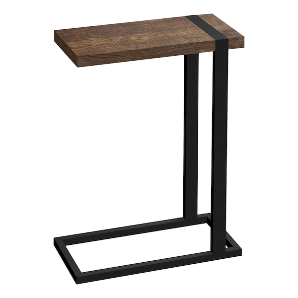 Monarch Specialties Accent Table, C-shaped, End, Side, Snack, Living Room, Bedroom, Metal, Laminate, Brown, Black - I 2853