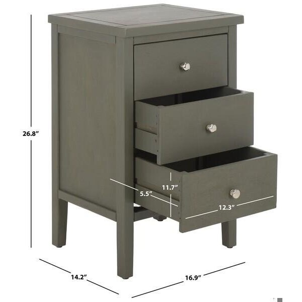 Safavieh Deniz End Table- French Grey - 26.8 x 14.2 x 16.9 in. - AMH6628A