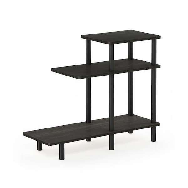 Furinno Furinno 18127EX-BK Turn-N-Tube 3-Tier Sofa Side Table; Espresso & Black - 31.5 x 25.63 x 11.61 in. - 18127EX/BK