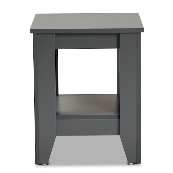 Baxton Studio Audra Modern and Contemporary Grey Finished Wood Living Room End Table - 174-10990-ZORO