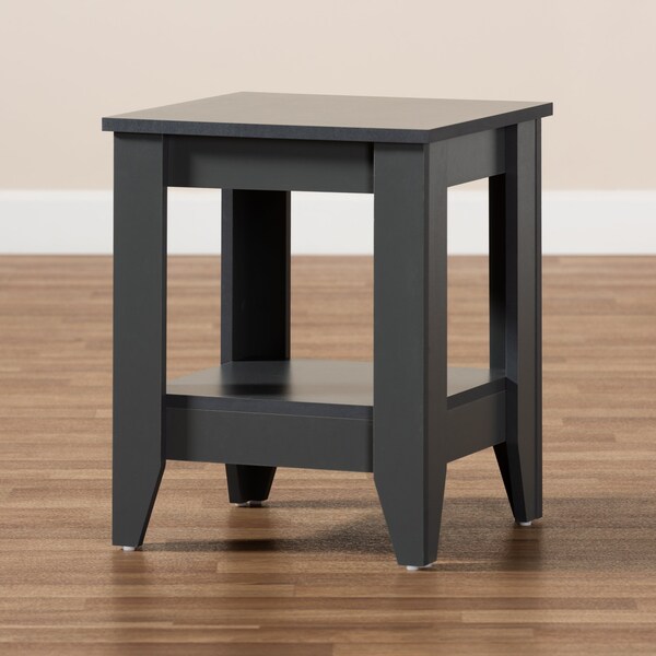 Baxton Studio Audra Modern and Contemporary Grey Finished Wood Living Room End Table - 174-10990-ZORO