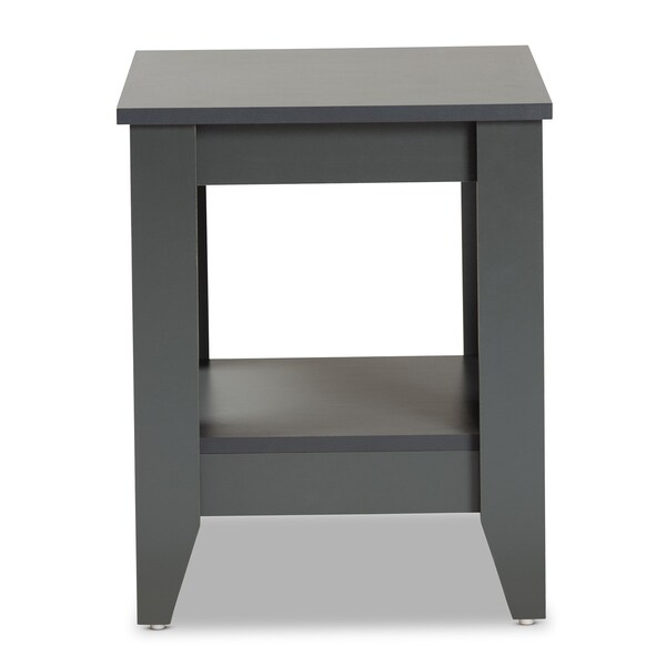 Baxton Studio Audra Modern and Contemporary Grey Finished Wood Living Room End Table - 174-10990-ZORO