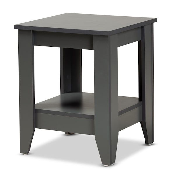 Baxton Studio Audra Modern and Contemporary Grey Finished Wood Living Room End Table - 174-10990-ZORO