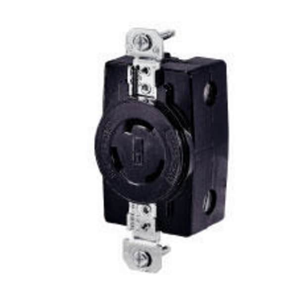 Dispositivo de bloqueo Bryant, Receptáculo Empotrado, 20A 125/250V, 3-Polos 3-Cables sin conexión a tierra, L10-20R, Término con tornillo, Negro - 71020FR