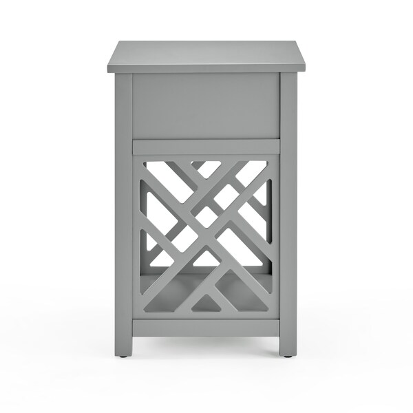 Alaterre Furniture 15.75 W, 15.75 L, 23.75 H, Pine with Composite Wood, Gray - ANCT0140