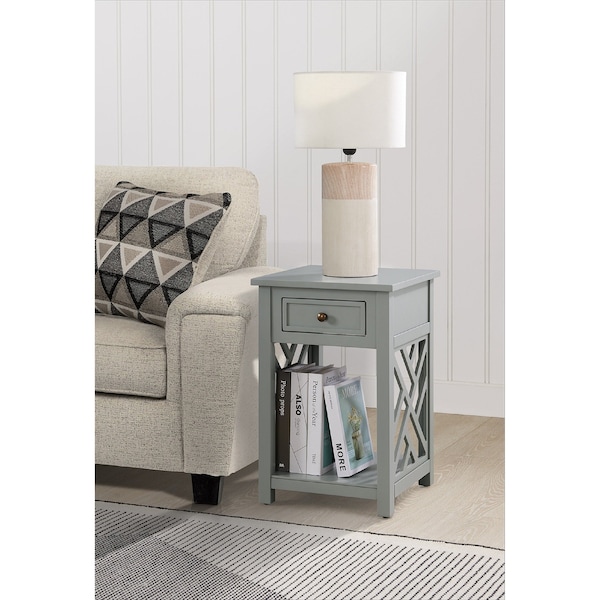 Alaterre Furniture 15.75 W, 15.75 L, 23.75 H, Pine with Composite Wood, Gray - ANCT0140