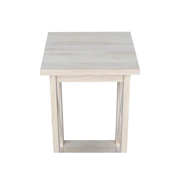 International Concepts Rectangle 24 in X-Sided Plant Stand Ready to, 12 in W, 12 in L, 24 in H, Wood, Unfinished - OT-3071X