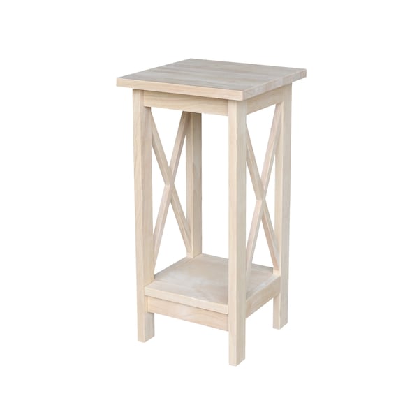 International Concepts Rectangle 24 in X-Sided Plant Stand Ready to, 12 in W, 12 in L, 24 in H, Wood, Unfinished - OT-3071X
