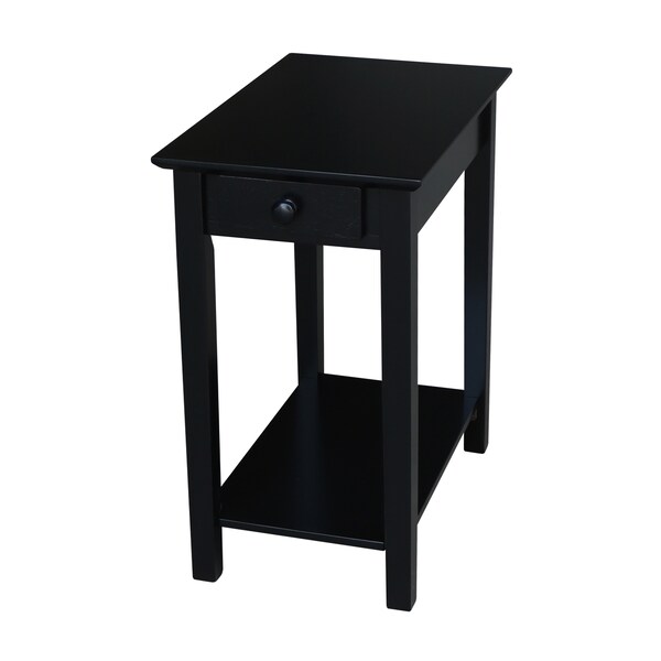 International Concepts Rectangle Narrow End Table, 22 in W, 14 in L, 25 in H, Wood, Black - OT46-2214