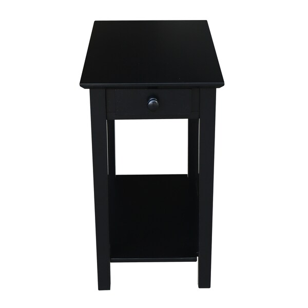 International Concepts Rectangle Narrow End Table, 22 in W, 14 in L, 25 in H, Wood, Black - OT46-2214