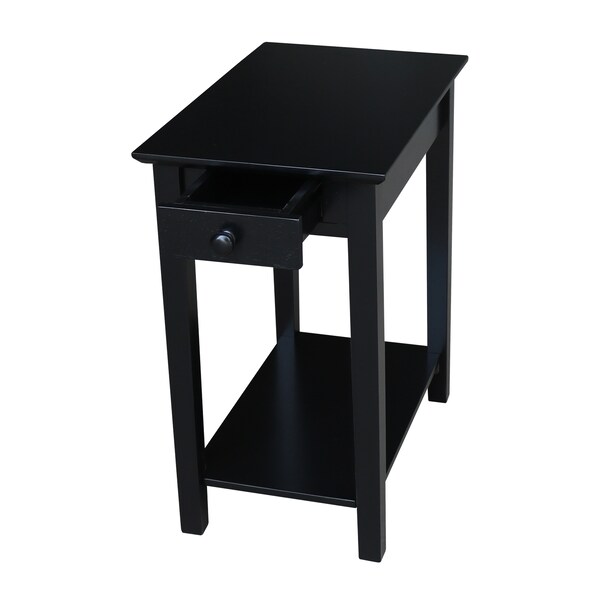 International Concepts Rectangle Narrow End Table, 22 in W, 14 in L, 25 in H, Wood, Black - OT46-2214