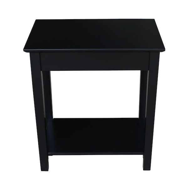 International Concepts Rectangle Narrow End Table, 22 in W, 14 in L, 25 in H, Wood, Black - OT46-2214