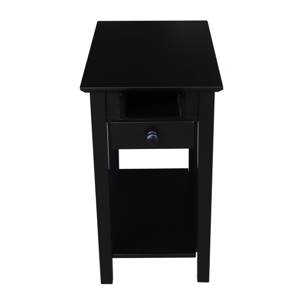 International Concepts Rectangle Narrow End Table, 22 in W, 14 in L, 25 in H, Wood, Black - OT46-2214