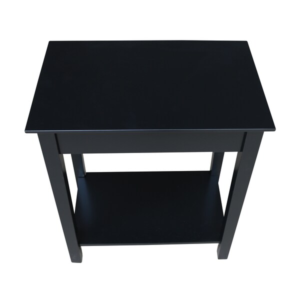 International Concepts Rectangle Narrow End Table, 22 in W, 14 in L, 25 in H, Wood, Black - OT46-2214