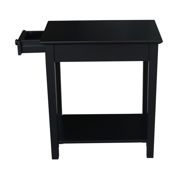 International Concepts Rectangle Narrow End Table, 22 in W, 14 in L, 25 in H, Wood, Black - OT46-2214