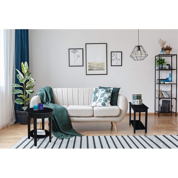 International Concepts Rectangle Narrow End Table, 22 in W, 14 in L, 25 in H, Wood, Black - OT46-2214