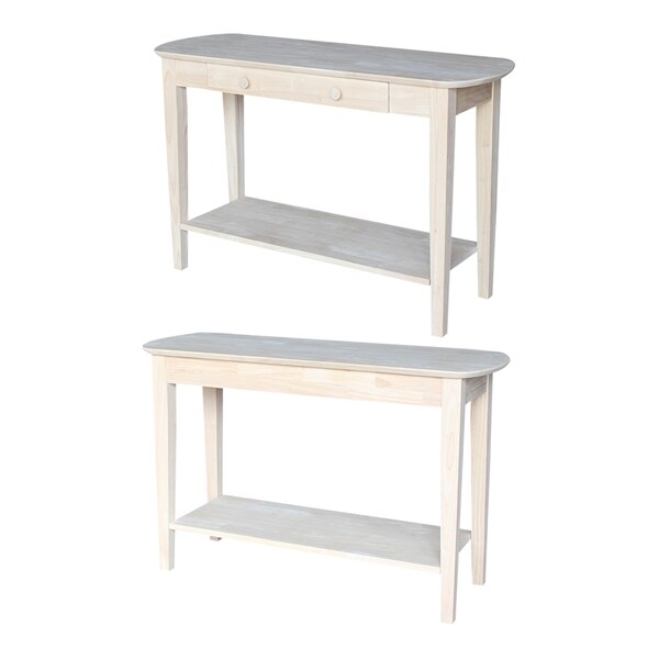 International Concepts Rectangle Philips Oval Sofa Table, 46 in W, 16 in L, 29 in H, Wood, Unfinished - OT-5S