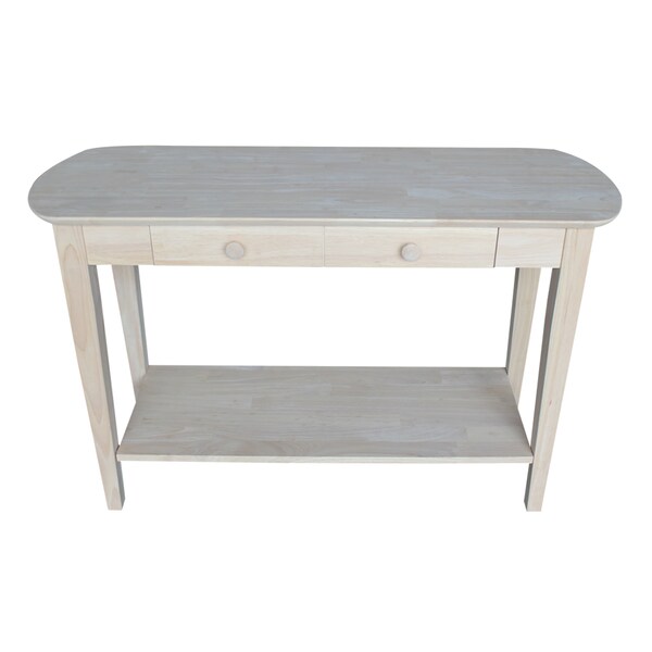 International Concepts Rectangle Philips Oval Sofa Table, 46 in W, 16 in L, 29 in H, Wood, Unfinished - OT-5S
