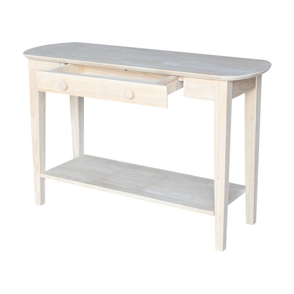International Concepts Rectangle Philips Oval Sofa Table, 46 in W, 16 in L, 29 in H, Wood, Unfinished - OT-5S
