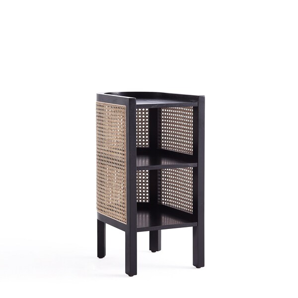 Manhattan Comfort End Table, 11.81 in W, 15.94 in L, 24.41 in H, Natural Cane - NSCA01-BK