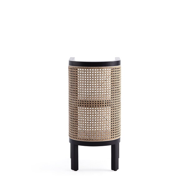 Manhattan Comfort End Table, 11.81 in W, 15.94 in L, 24.41 in H, Natural Cane - NSCA01-BK