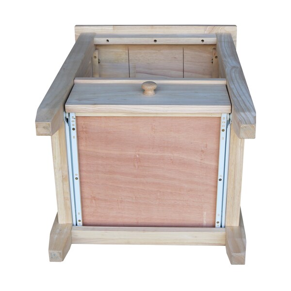 International Concepts Rectangle Mission Tall End Table Includes Drawer, 21 in W, 17 in L, 28.5 in H, Wood, Unfinished - BJ6TD