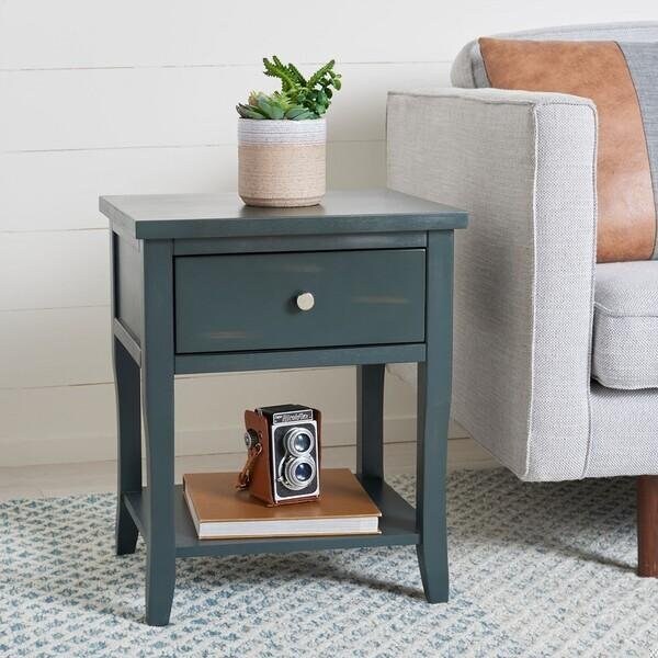 Safavieh Coby End Tables- Steel Teal - 22.2 x 15 x 18.1 in. - AMH6616B