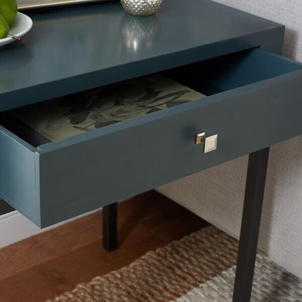 Safavieh Adena End Table, Steel Teal - 27.8 x 18.1 x 24 in. - AMH6612B