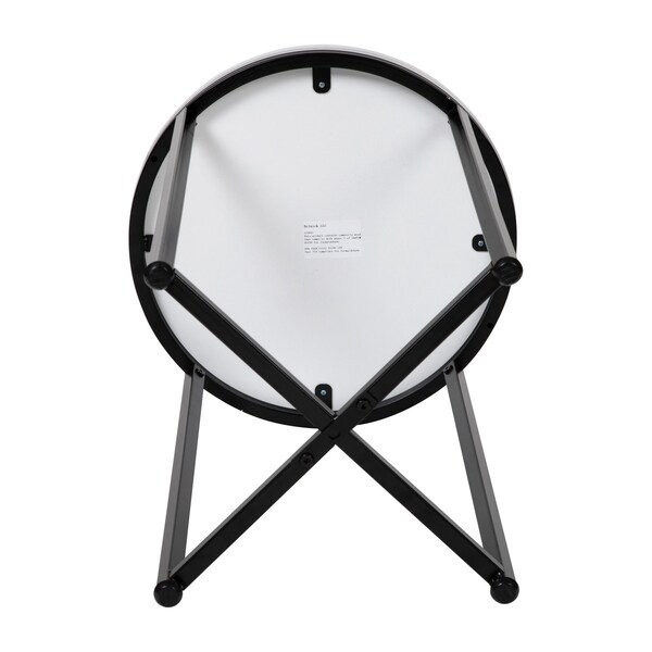 Flash Furniture Round White End Table with Matte Black Frame - NAN-JH-1787ET-BK-GG