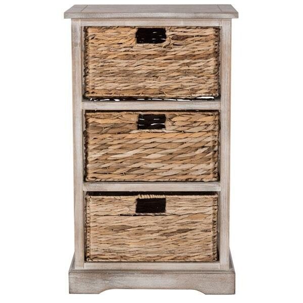 Safavieh Halle Storage Side Table- Vintage White - 29.5 x 13.4 x 17.3 in. - AMH5738E