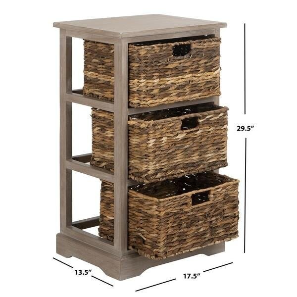 Safavieh Halle Storage Side Table- Vintage White - 29.5 x 13.4 x 17.3 in. - AMH5738E
