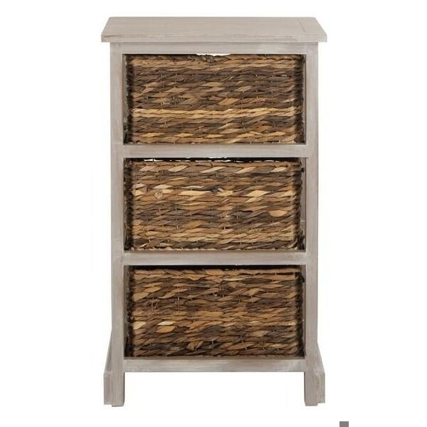 Safavieh Halle Storage Side Table- Vintage White - 29.5 x 13.4 x 17.3 in. - AMH5738E