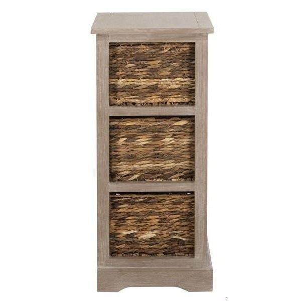 Safavieh Halle Storage Side Table- Vintage White - 29.5 x 13.4 x 17.3 in. - AMH5738E