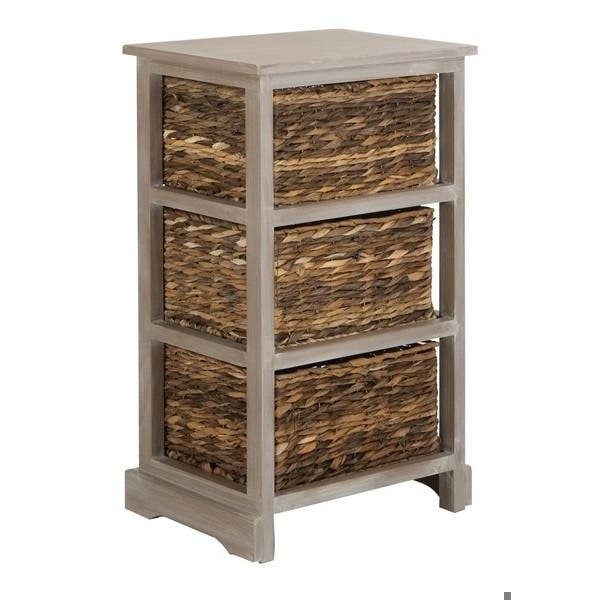 Safavieh Halle Storage Side Table- Vintage White - 29.5 x 13.4 x 17.3 in. - AMH5738E