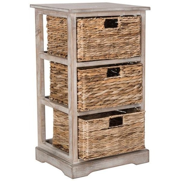 Safavieh Halle Storage Side Table- Vintage White - 29.5 x 13.4 x 17.3 in. - AMH5738E