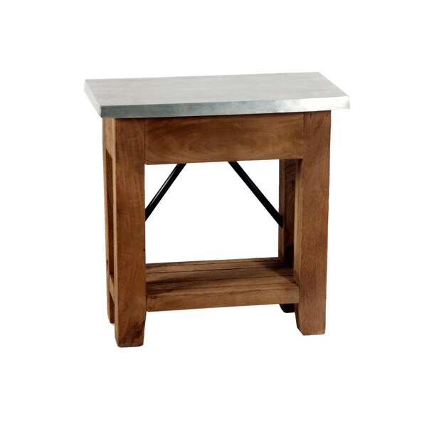 Kd Cama De Bebe 22 in. Millwork Wood & Zinc Metal End Table with Shelf - KD3845413