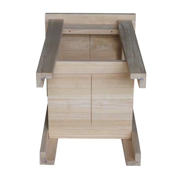 International Concepts Rectangle Shaker Plant Stand, 15 in W, 15 in L, 24 in H, Wood, Unfinished - 3073