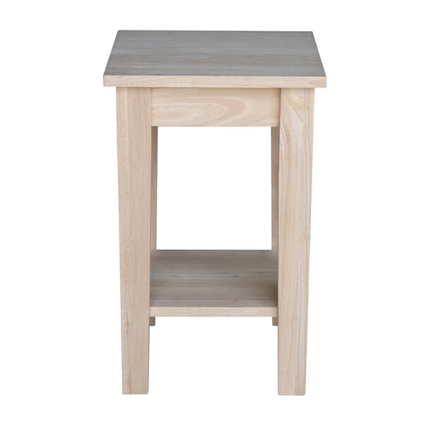 International Concepts Rectangle Shaker Plant Stand, 15 in W, 15 in L, 24 in H, Wood, Unfinished - 3073