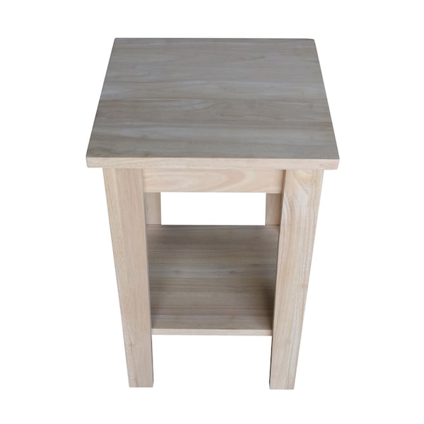 International Concepts Rectangle Shaker Plant Stand, 15 in W, 15 in L, 24 in H, Wood, Unfinished - 3073