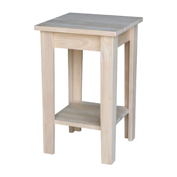International Concepts Rectangle Shaker Plant Stand, 15 in W, 15 in L, 24 in H, Wood, Unfinished - 3073