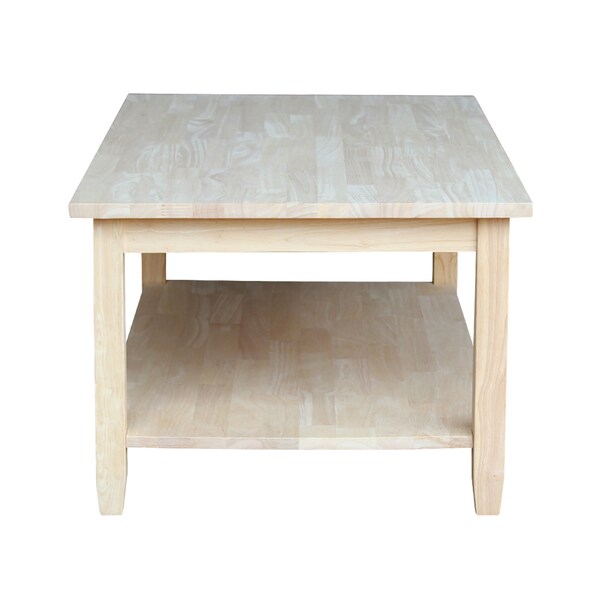 International Concepts Rectangle Solano Coffee Table, 42 in W, 25 in L, 18 in H, Wood, Unfinished - OT-6C