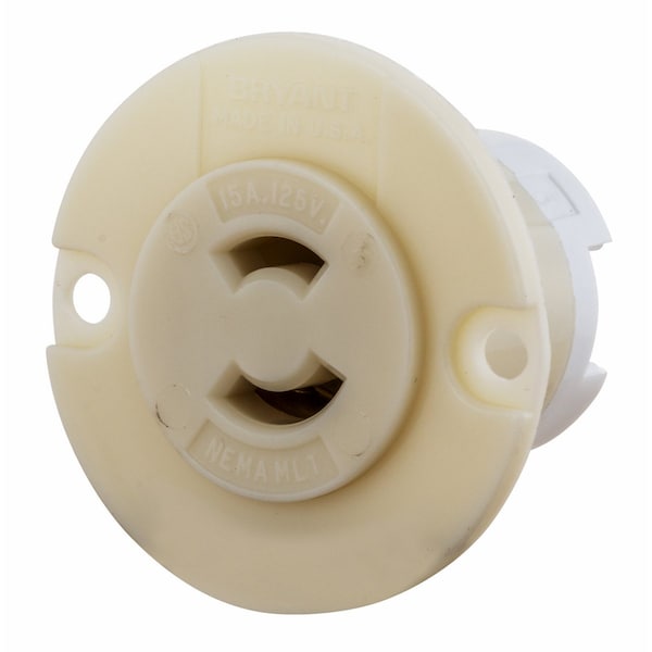 Bryant LKG FLG-RCPT, MIDGET, 15A 125V, ML-1R, HBL - 7468NM