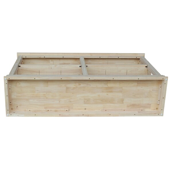 International Concepts Rectangle Hampton Sofa Server Table Includes Shelves, 60 in W, 16 in L, 34.5 in H, Wood, Unfinished - OT-70SL