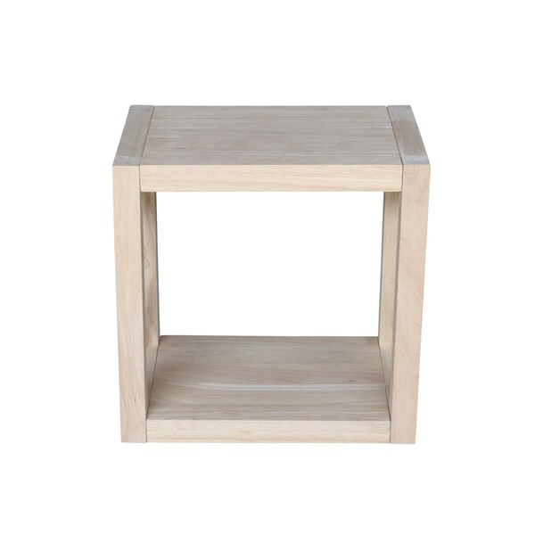International Concepts Rectangle Hampton Narrow End Table, 19.8 in W, 13 in L, 19.8 in H, Wood, Unfinished - OT-2013X