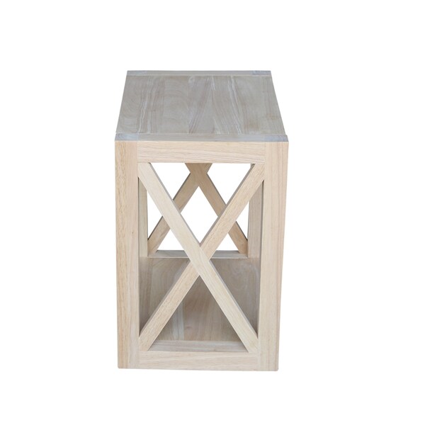 International Concepts Rectangle Hampton Narrow End Table, 19.8 in W, 13 in L, 19.8 in H, Wood, Unfinished - OT-2013X