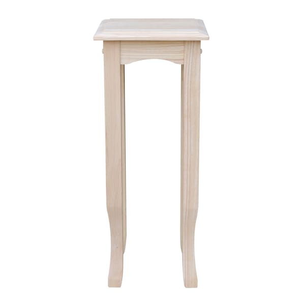 International Concepts Rectangle 30 in High Tea Table, 12 in W, 12 in L, 29.5 in H, Wood, Unfinished - TT30